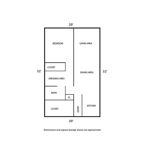 Floor plan Asbury Place 1 Bed and 1 Bath B