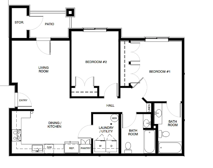 Floor plan 2-Bedroom (2A)