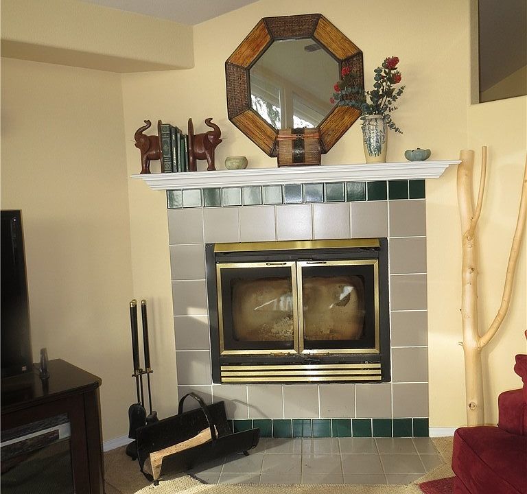 Wood insert in the fireplace
