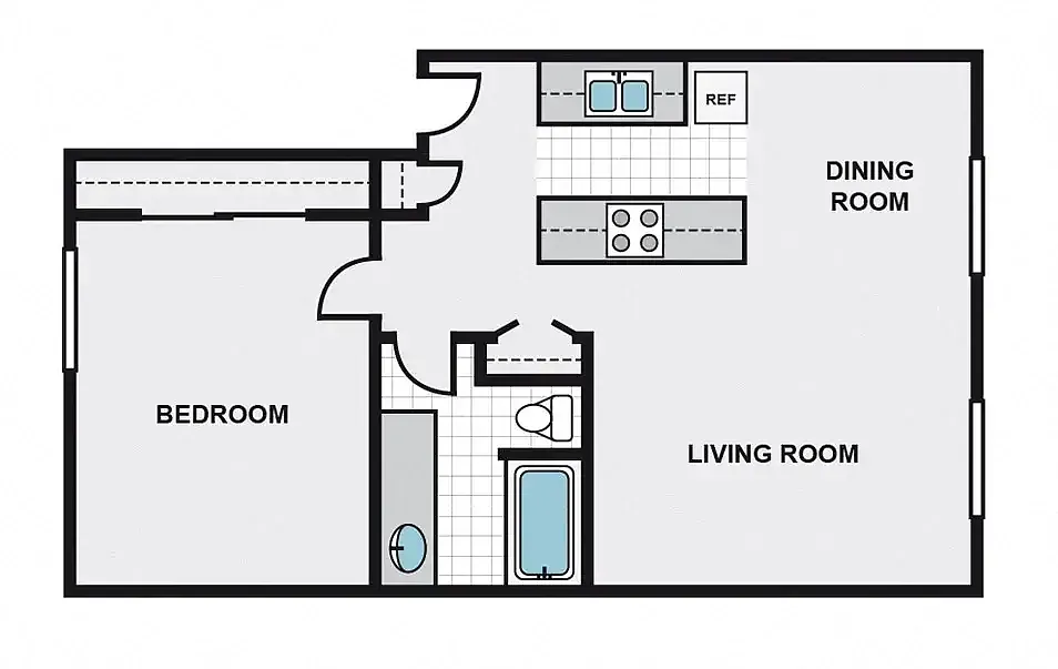 Floor plan One Bedroom One Bathroom