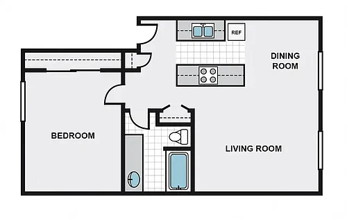 Floor plan One Bedroom One Bathroom