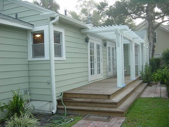 Rear new deck/trellis