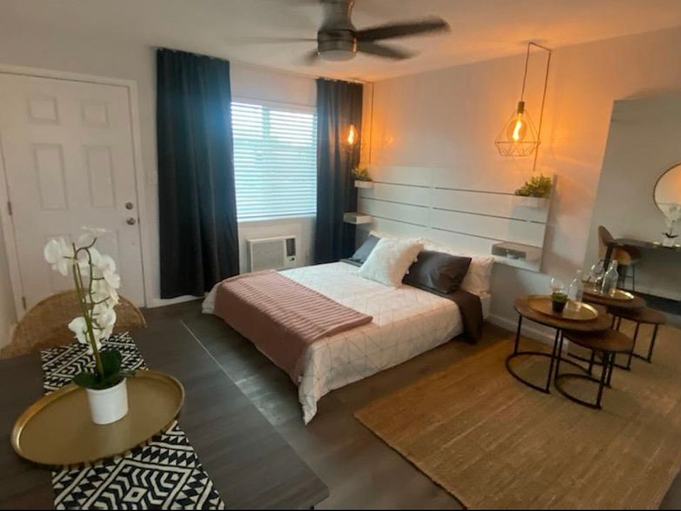 Unit comes with the bedframe and lights. Decor in the photos is just to show how the space can look!