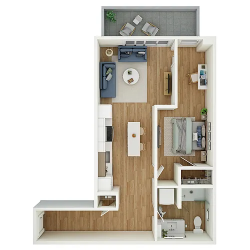 Floor plan 1 Bed 1 Bath - a18.1