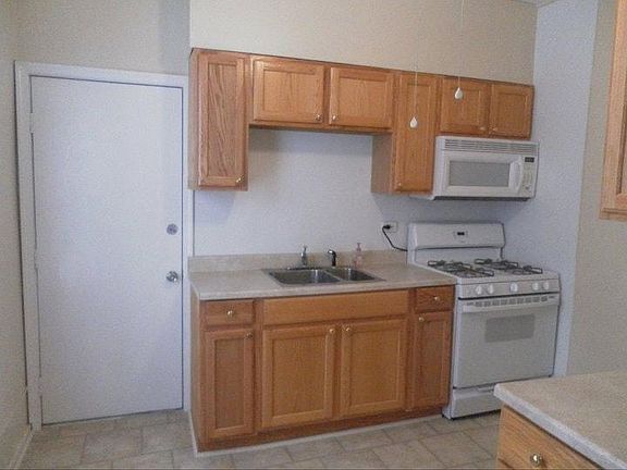 Kitchen with built in microwave