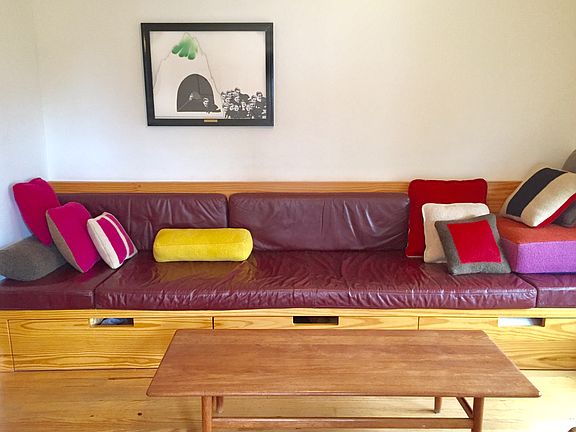 12 ft. custom built daybed with storage in first room