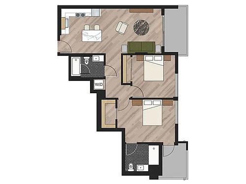 Floor plan 2x2B