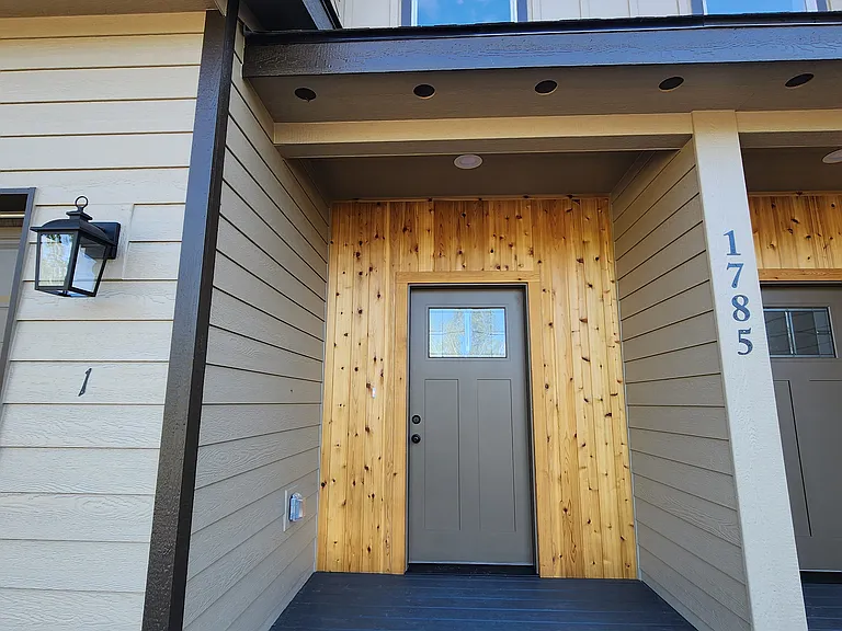 Front door with covered porch