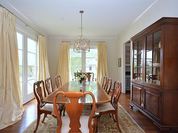 Dining room with floor to ceiling windows
