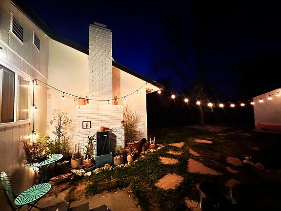 backyard at night