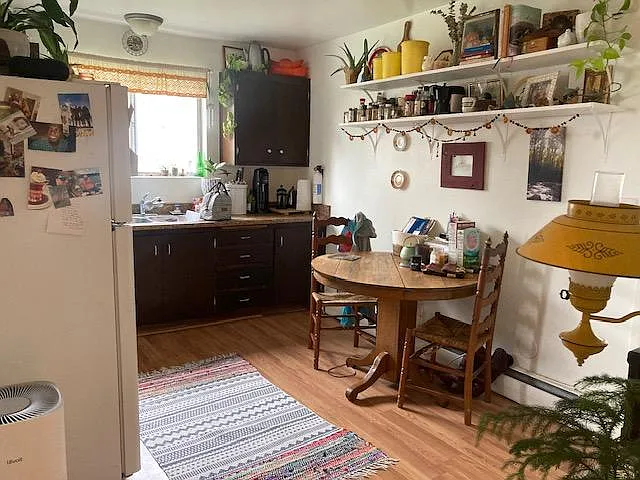 kitchen looking toward north-facing window