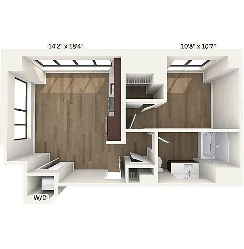Floor plan A8 | 1 Bed | 1 Bath
