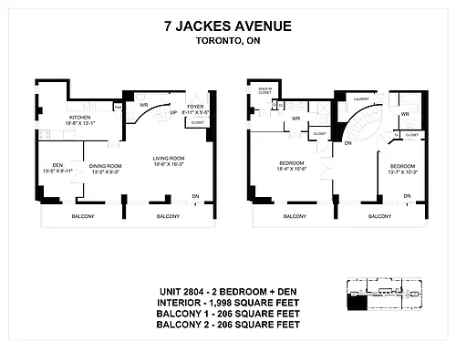 Floor plan 2 Bedroom 2 Bed 1 Bath