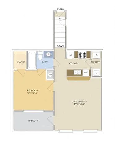 Floor plan A1 Upper (with garages in select units)