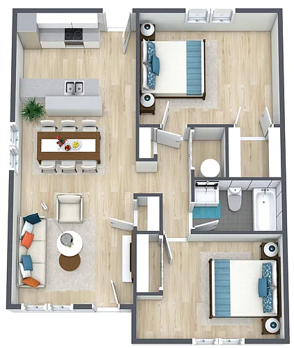 Floor plan 2BR - 1BTH