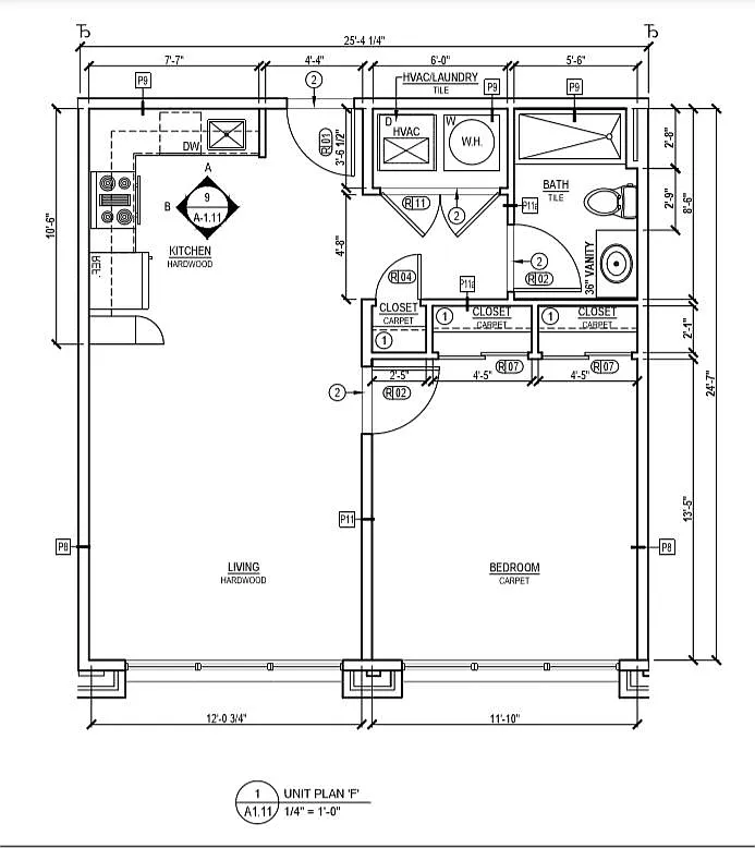 Floor plan 1 Bed (F)
