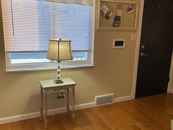 Just inside the front door