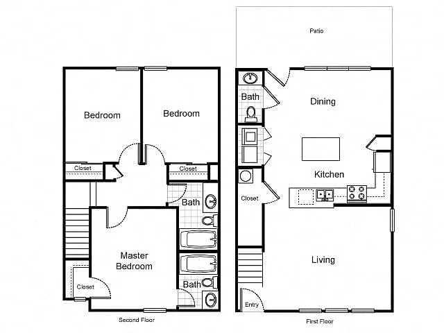 Floor plan 3 Bedroom Townhouse
