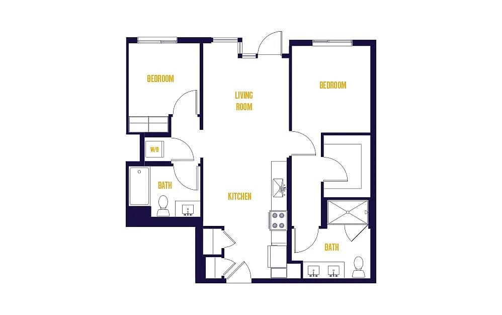 Floor plan 2 Bed/2 Bath-B8.0