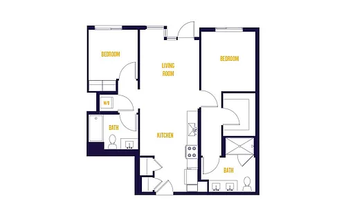 Floor plan 2 Bed/2 Bath-B8.0