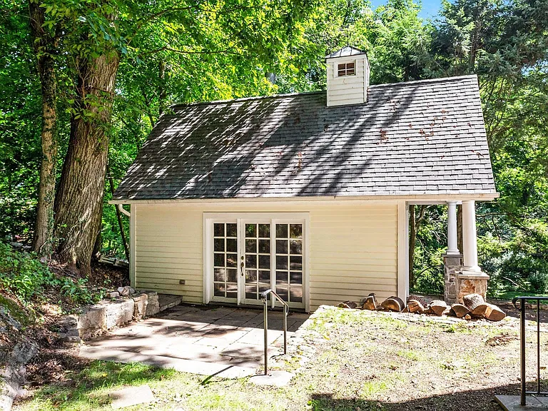 Detached Garage with Slate Patio.