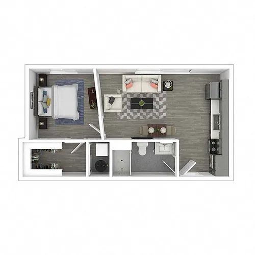 Floor plan 1 Bedroom - 1 Bathroom A