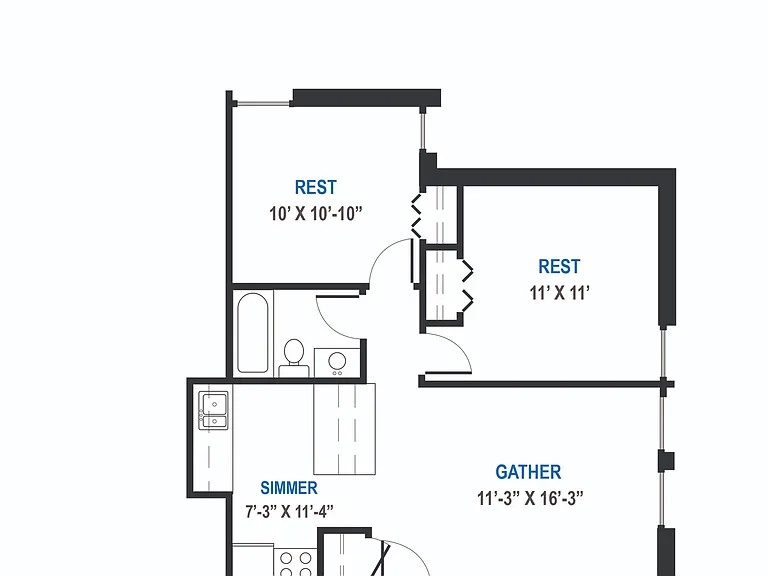 Highbury - 2 Bed / 1 Bath - 680 SF Highbury - 2 Bed / 1 Bath - 680 SF