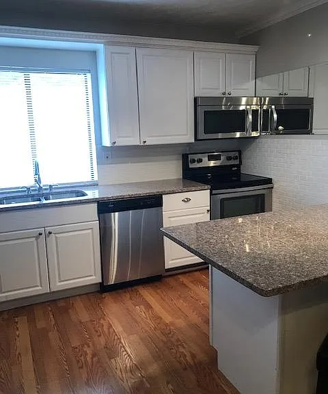 Kitchen with stainless steel appliances