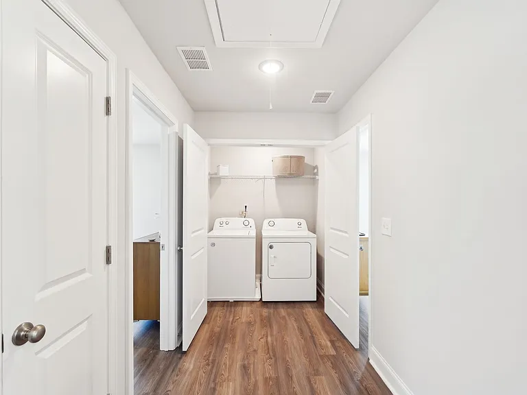 Full size washer and dryer in every home.