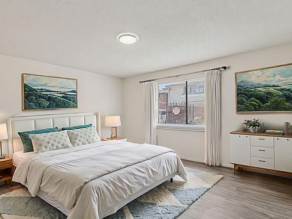 Beautiful bedroom with natural light pouring through