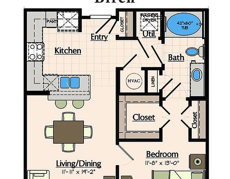 One Bedroom Floorplan One Bedroom Floorplan