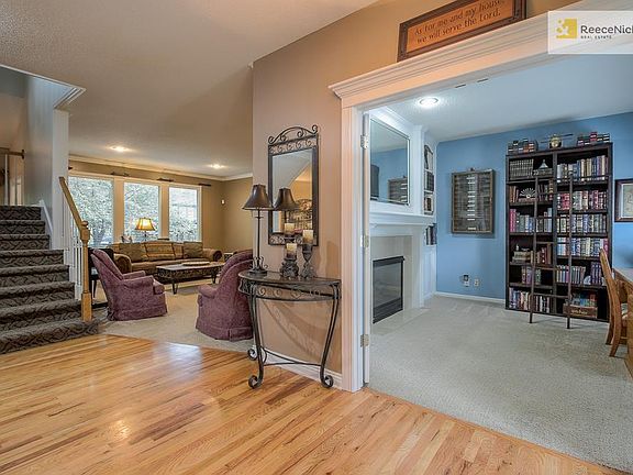 OFFICE WITH DOORS, BOOKSHELVES,  FIREPLACE