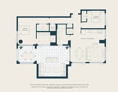 Floor plan 2 Bed - 2 Bath | B07