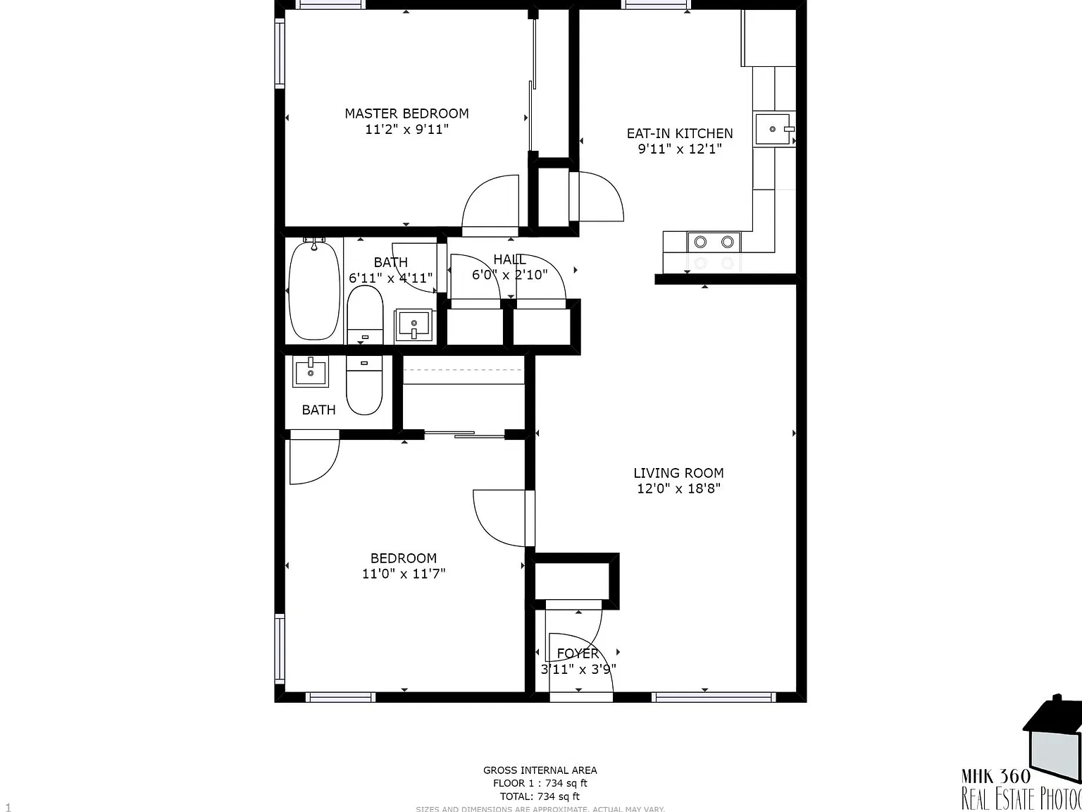 2 bed, 1.5 bath, 734 sqft, $900 — Photo 2