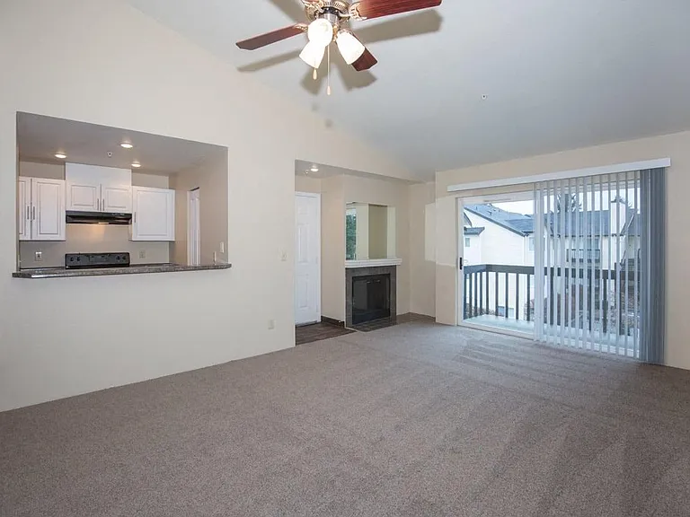 A Renovated 1 Bedroom 1 Bath Kitchen & Living Room at Brookhaven Apartments in Federal Way, Washington