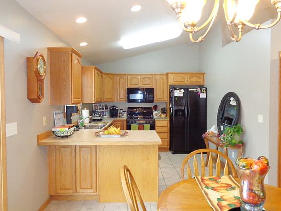 The kitchen appliances are included.