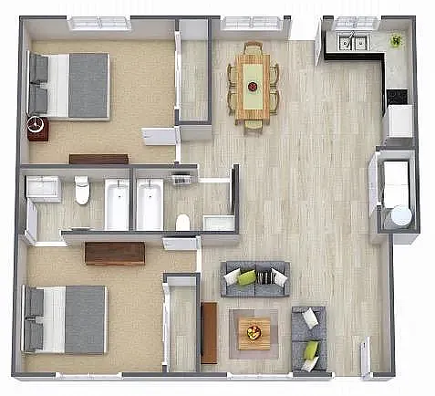 Floor plan 2Bedroom Apartment