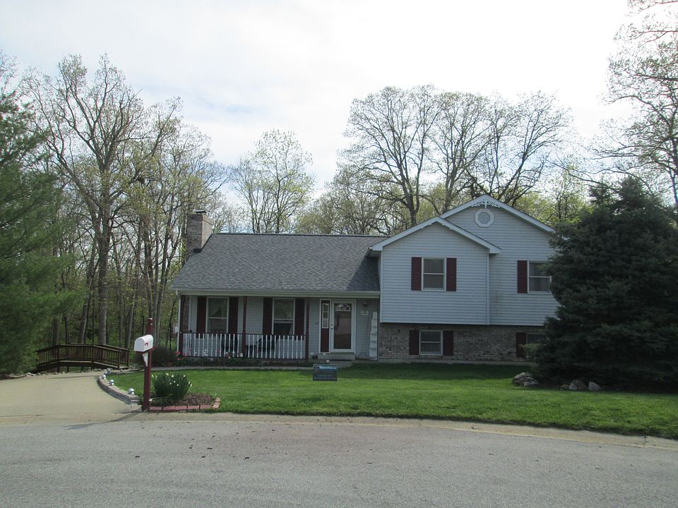View from front. First house built in Vandebrook. Quad level house.
