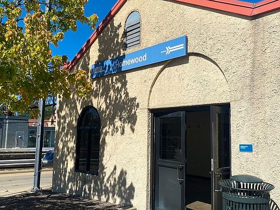 Walk to Metra train to Chicago