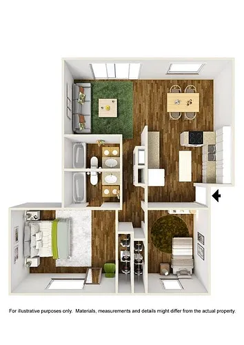 Floor plan 2 Bedroom 2 Bath