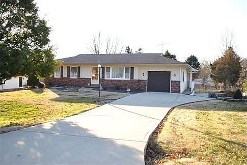 Front with extended driveway