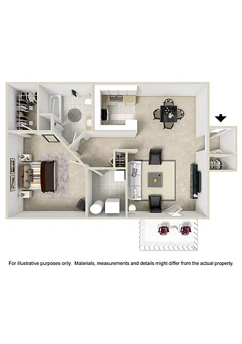 Floor plan Hilltops One Bedroom