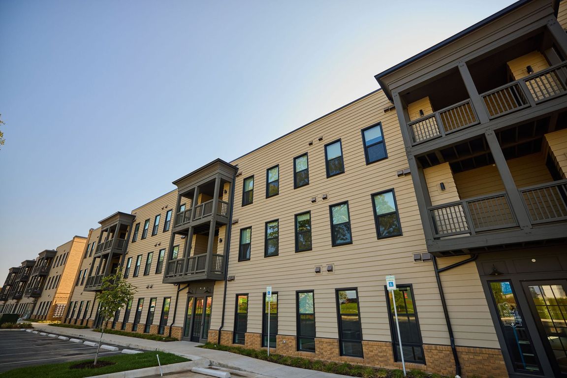 Modern three story building exterior