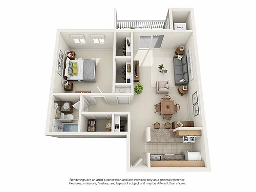 Floor plan LaVale One Bedroom