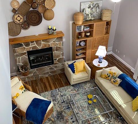 Looking down to Living Room from Bedroom Loft