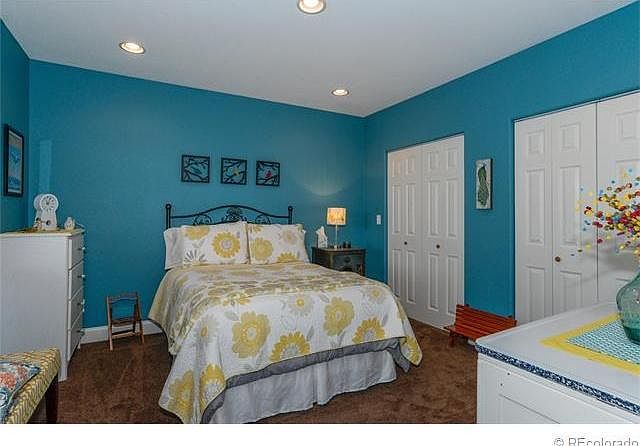 Large master bedroom with dual closets