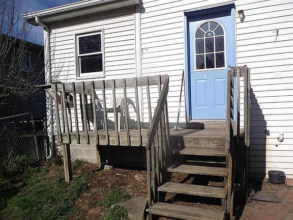 Deck in backyard