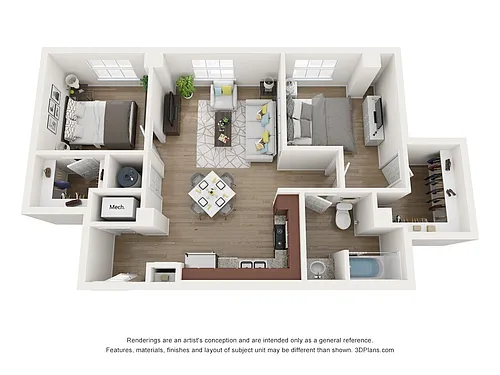 Floor plan 2 Bedroom B