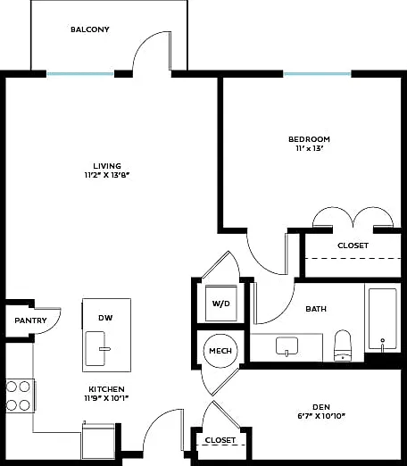 Trolley, 1 Bed + Den Trolley, 1 Bed + Den