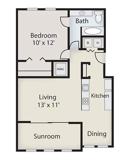 Floor plan Independent Living 1 Bedroom Apartment